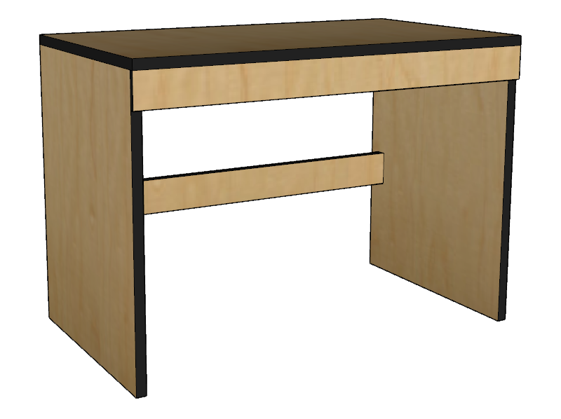 Contempo Panel End Study Desk w\/Pencil Drawer, 42"W